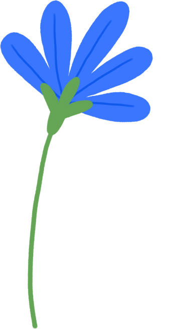 Doodle blue flower